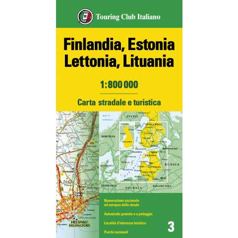 Finlandia, Estonia, Lettonia, Lituania 1:800 000