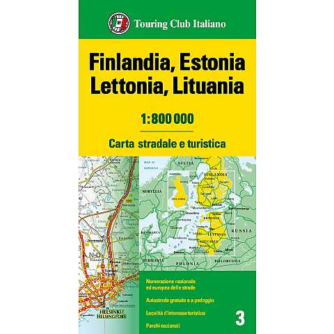 Finlandia, Estonia, Lettonia, Lituania 1:800 000